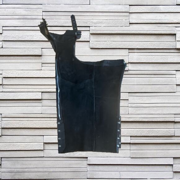 Hudson Leather Black Leather Motorcycle Chaps Sz. L - Picture 4 of 5